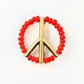 SUNKU 39  BEADS PEACE  PINS [BRASS]SK129RED