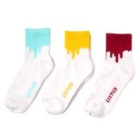 LIXTICK 　リックスティック　ソックス　 " DRIP SOCKS 3PACK" [ MINTBLUE/YELLOW/MAGENTA] 