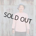 ダッパーズ　THREE QUATER SLEEVE BORDER TEE [ECRU/RED] LOT1651