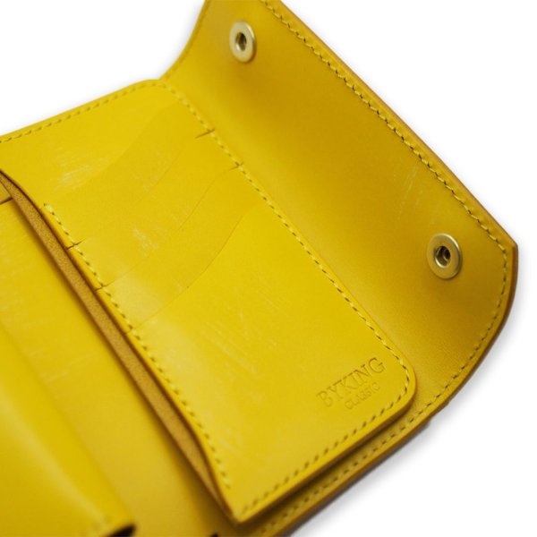 画像5: BYKINGCLASSIC　バイキングクラシック　ミドルウォレット【Tiller】ブライドルレザー[YELLOW] 