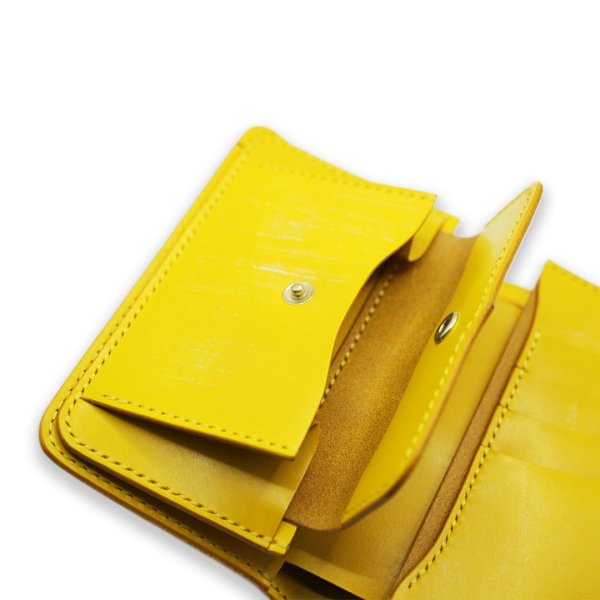 画像3: BYKINGCLASSIC　バイキングクラシック　ミドルウォレット【Tiller】ブライドルレザー[YELLOW] 