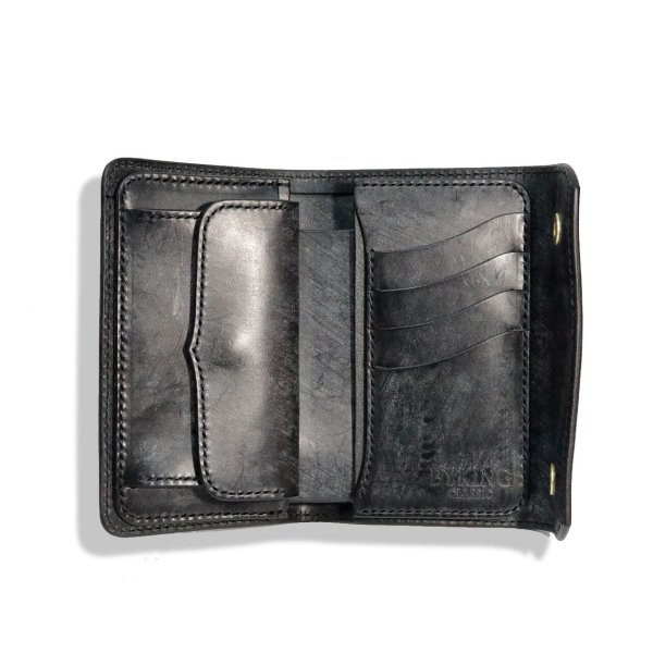 画像6: BYKINGCLASSIC　バイキングクラシック　ミドルウォレット【Tiller】ブライドルレザー[BLACK] 
