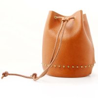 BYKING×FORTYNINERS  巾着BAＧ”Tiny"[CAMEL LEATHER WITH STUDS]