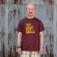 ダブルワークス 半袖Tee DUBBLE WORKS  S/STee "CLASS OF 69"［BORDEAUX］