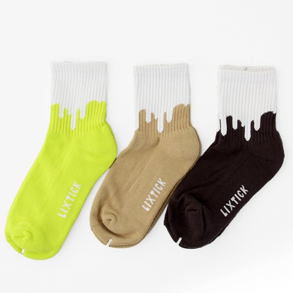 画像1: LIXTICK 　リックスティック　ソックス　 " DRIP SOCKS 3PACK"  (REVERSE)[S.GREEN/SAND.B/GREY] 