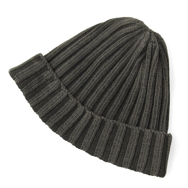 画像1: GOOD ON グッドオン  -COTTON WATCH CAP [P-BLACK] 