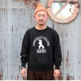 画像1: DAPPERS ”  Crew Neck Sweat Flocky Print Design Model ”[BLACK] LOT1737 (1)