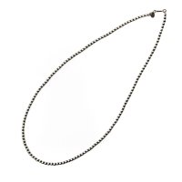 NAVAJO BEADS CHAIN インディアンジュエリー　ナバホビーズチェーン 4mm玉　55cm[SILVER]