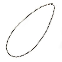 NAVAJO BEADS CHAIN インディアンジュエリー　ナバホビーズチェーン 5mm玉　55cm[SILVER]