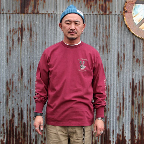 画像1: WESTRIDE 　ウエストライド 長袖TEE   "PT.L.TEE.25-01"  [BORDEAUX] 