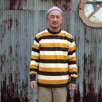 WESTRIDE 　ウエストライド 長袖TEE   "HEAVY BORDER LONG TEE"  [MUSTARD/CHCL/CREAM] 