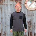WESTRIDE　 " TWO TONE VINTAGE POCKET LONG TEE" [ CHCL/BLK]