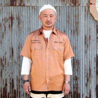 ウエストライド　 WESTRIDE  "BOX WESTERN SS SHIRTS [SALMON]