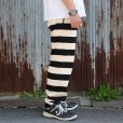 画像2: WESTRIDE  ウエストライド　HEAVY BORDER PANTS[BLK/CRM]   (2)