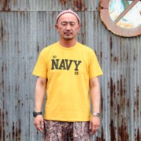 ウエアハウス　セコハン 半袖TEE　WAREHOUSE 2ND-HAND ”GO NAVY” [YELLOW] Lot 4064 