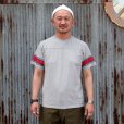 画像1: ダブルワークス　DUBBLE WORKS　”Stripe Printed Football”　[GRY/RED] 33105 (1)