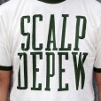 画像2: ダブルワークス 半袖Tee DUBBLE WORKS  Ringer Tee "SCALP DEPEW"［OFF×GRN］ (2)