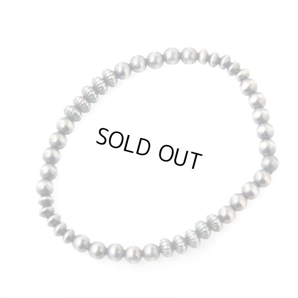 画像1: NAVAJO BEADS BRESS インディアンジュエリー　ナバホビーズチェーン 5mm玉MIX　[SILVER]