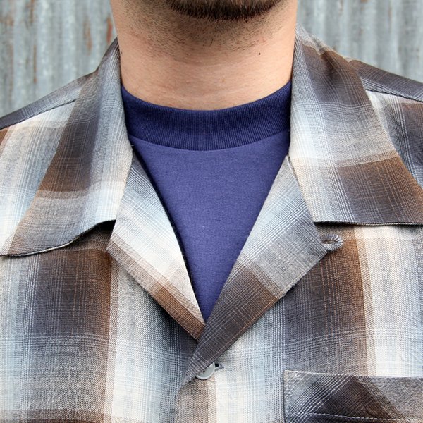 画像2: CUSHMAN クッシュマン  "RAYON OMBRE CHECK SHIRT " [BLACK/GRAY]25606