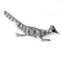 NAVAJO インディアンジュエリー　ピン　”ROADRUNNER”[SILVER]PAULINE NELSON