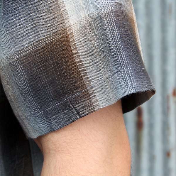画像5: CUSHMAN クッシュマン  "RAYON OMBRE CHECK SHIRT " [BLACK/GRAY]25606
