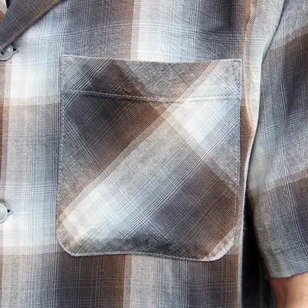 画像3: CUSHMAN クッシュマン  "RAYON OMBRE CHECK SHIRT " [BLACK/GRAY]25606
