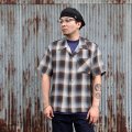 CUSHMAN クッシュマン  "RAYON OMBRE CHECK SHIRT " [BLACK/GRAY]25606