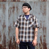 CUSHMAN クッシュマン  "RAYON OMBRE CHECK SHIRT " [BLACK/GRAY]25606