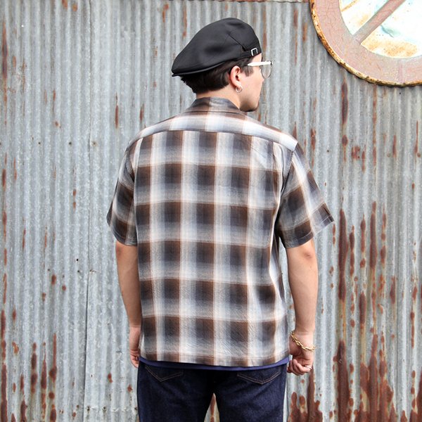 画像7: CUSHMAN クッシュマン  "RAYON OMBRE CHECK SHIRT " [BLACK/GRAY]25606