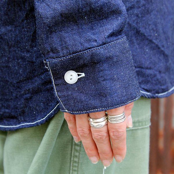 画像12: ワンピースオブロック ONE-PIECE OF ROCK L/S WORK SHIRTS -DOCK SHIRTS- [9OZ DENIM]