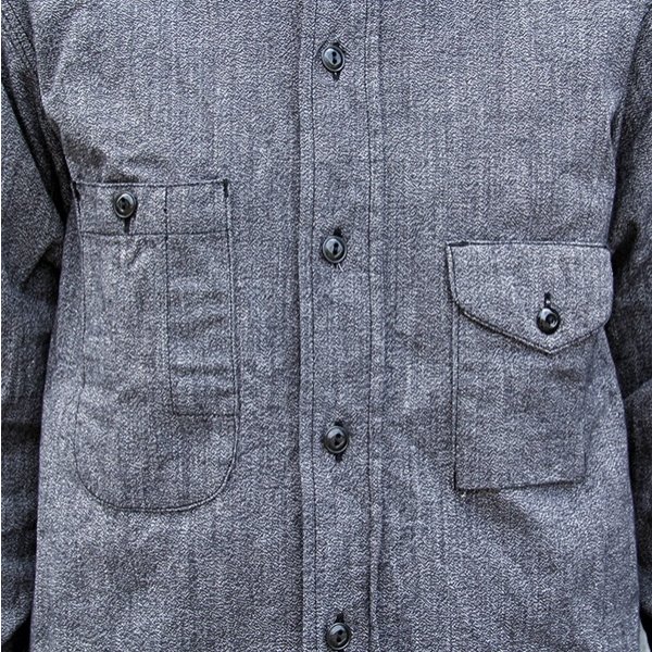 画像4: ワンピースオブロック ONE-PIECE OF ROCK L/S WORK SHIRTS -DOCK SHIRTS- [BLACK HERTHER]