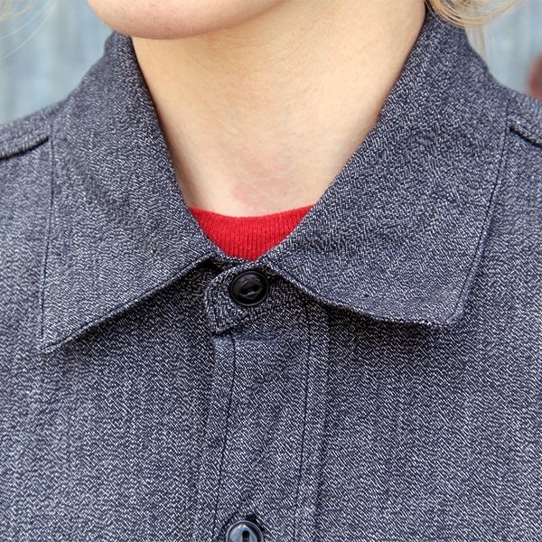 画像3: ワンピースオブロック ONE-PIECE OF ROCK L/S WORK SHIRTS -DOCK SHIRTS- [BLACK HERTHER]