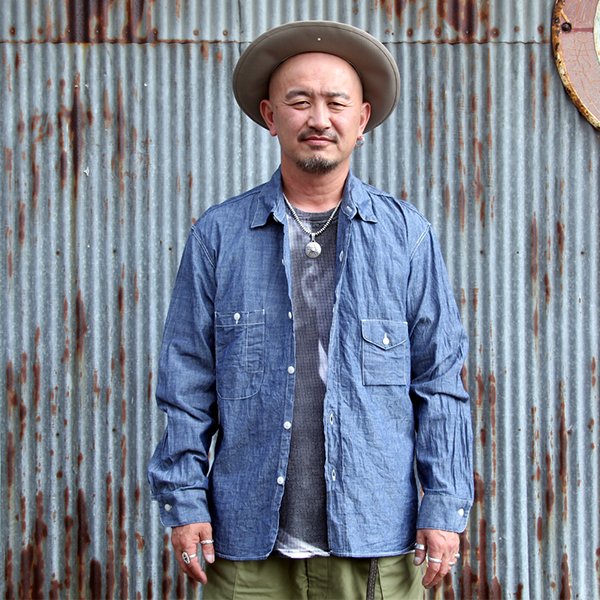 画像1: ワンピースオブロック ONE-PIECE OF ROCK L/S WORK SHIRTS -DOCK SHIRTS- [CHAMBRAY]