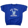 画像1: ダッパーズ　DAPPERS   "3.0mm Binder Crew Neck S/S Sweat Flocky Print "[COBALT BLUE] LOT1778 (1)