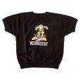画像1: ダッパーズ　DAPPERS   "3.0mm Binder Crew Neck S/S Sweat Flocky Print "[D.BLACK] LOT1776 (1)