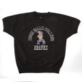 ダッパーズ　DAPPERS   "3.0mm Binder Crew Neck S/S Sweat Flocky Print "[D.BLACK] LOT1776