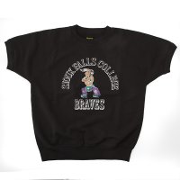 ダッパーズ　DAPPERS   "3.0mm Binder Crew Neck S/S Sweat Flocky Print "[D.BLACK] LOT1776