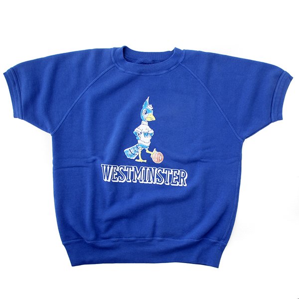 画像1: ダッパーズ　DAPPERS   "3.0mm Binder Crew Neck S/S Sweat Flocky Print "[COBALT BLUE] LOT1779