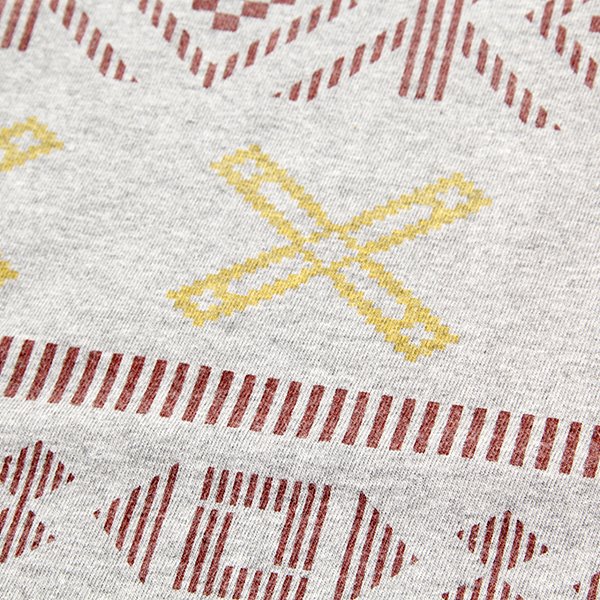 画像2: ダッパーズ　DAPPERS   "Aztec Print Design Crew Neck Tee Special Sewing  "[L.GREY×WINE] LOT1560