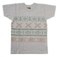 画像1: ダッパーズ　DAPPERS   "Aztec Print Design Crew Neck Tee Special Sewing  "[L.GREY] LOT1560 (1)