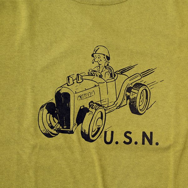 画像2: ダッパーズ　DAPPERS 　Military Crew Neck Tee Standard Sewing  "U.S.N"[M.GREEN] LOT1631