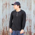画像1: DAPPERS　ダッパーズ　 "Classical Henley Neck Long Sleeve Tee Special Sewing Model" [ BLACK]LOT1577 (1)