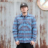 ウエストライド 長袖ワークシャツ WEST RIDE NAVY WORK SHIRTS[BLUE]  