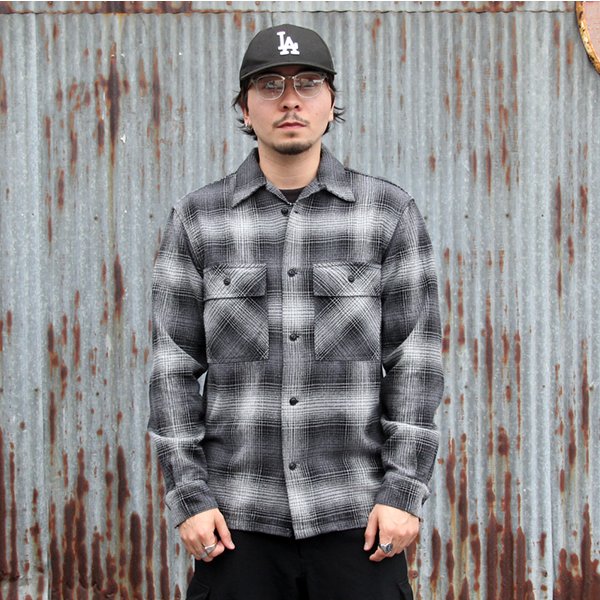 画像1: ウエストライド 長袖ワークシャツ WEST RIDE NAVY WORK SHIRTS[BLACK]  