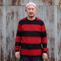 WESTRIDE 　ウエストライド　 "BORDER MOHAIR SWEATER" [BLK/RED]