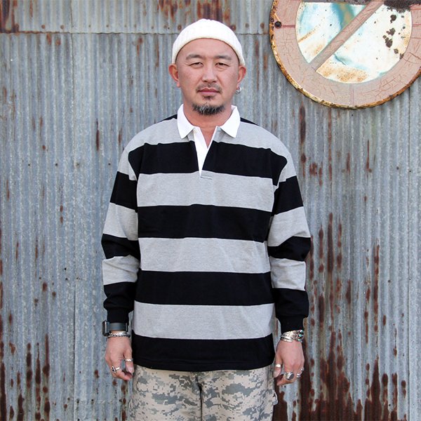 画像1: JACKSON MATISSE ” RUGBY Shirt ”[BLACK×GREY] 