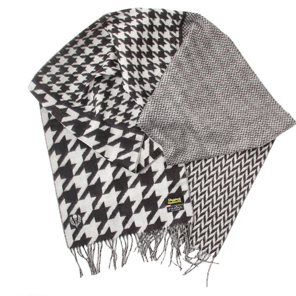 DAPPER’S　ダッパーズ　Cashmink Scarf by V.FRAAS ￥BLACK 【Herringbone/Houndstooth￥]LOT1738