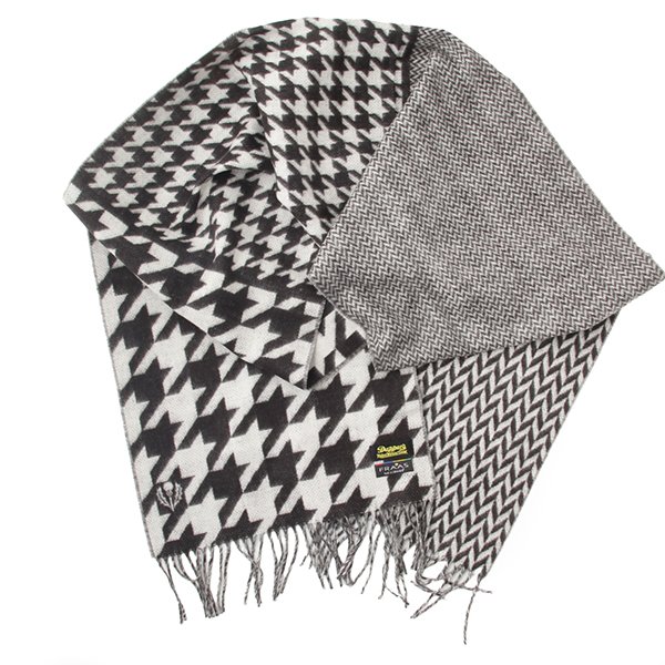 画像1: DAPPER’S　ダッパーズ　Cashmink Scarf by V.FRAAS ￥BLACK 【Herringbone/Houndstooth￥]LOT1738 (1)