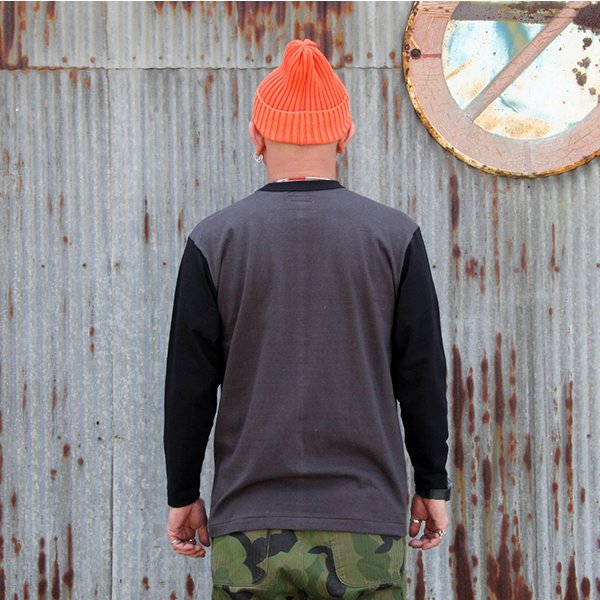 画像6: WESTRIDE　 " TWO TONE VINTAGE POCKET LONG TEE" [ CHCL/BLK] (6)