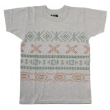 画像: ダッパーズ　DAPPERS   "Aztec Print Design Crew Neck Tee Special Sewing  "[L.GREY] LOT1560